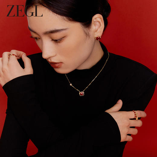 ZEGL设计师本命年龙系列红玛瑙戒指女生小众设计高级感新年食指戒 商品图7