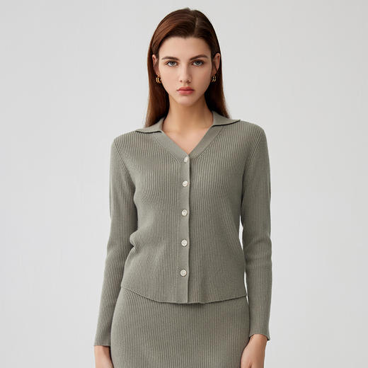 【抽条款纯羊绒套衫】羊绒世家秋冬新品100%山羊绒抽条修身商务风套衫 商品图0