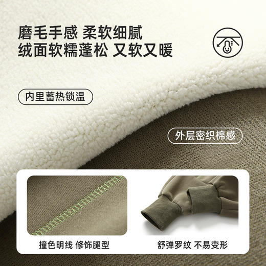 【温暖厚实】亲子款撞色明线加绒卫裤PQK2337 商品图4