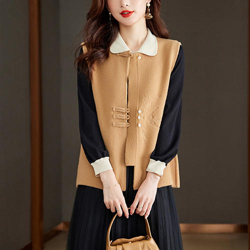 保暖马甲外套，秋季新款宽松气质开衫HR-KFG38071 商品图0