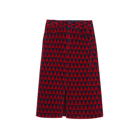 谜底雪尼尔半身裙女2023冬新品复古原创花色厚款中长裙234MB1576 商品图4