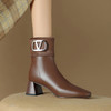 时尚气质，粗跟马毛短靴LD-6618 商品缩略图4