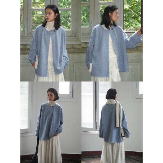 【6折不退换 买六免一】SUPERSCAPE素泊秋冬设计感百搭上衣JI简宽松休闲羊毛针织长袖外套 商品图4