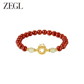 ZEGL设计师本命年龙系列吉祥萌龙红玛瑙串珠手链女新年和田玉手串