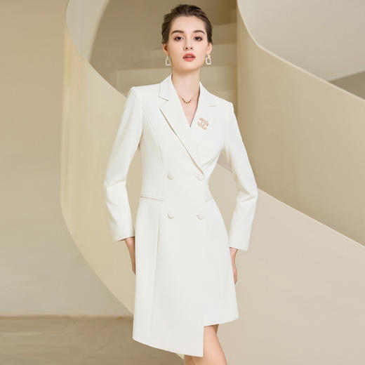 IWY/杏色正式场合连衣裙秋冬高端职业装气质女神范职场套裙医美工作服233022Q1 商品图4