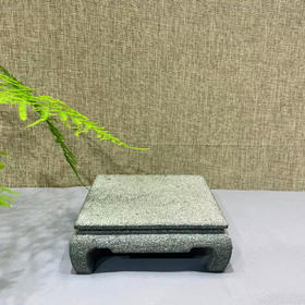 15cm大号青石鼓腿小方几/壶承/底座