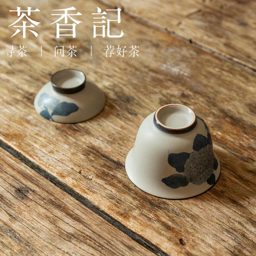 茶香记 手绘青花 绣球花无托盖碗（哑光）古意盎然  可赏可用 商品图3