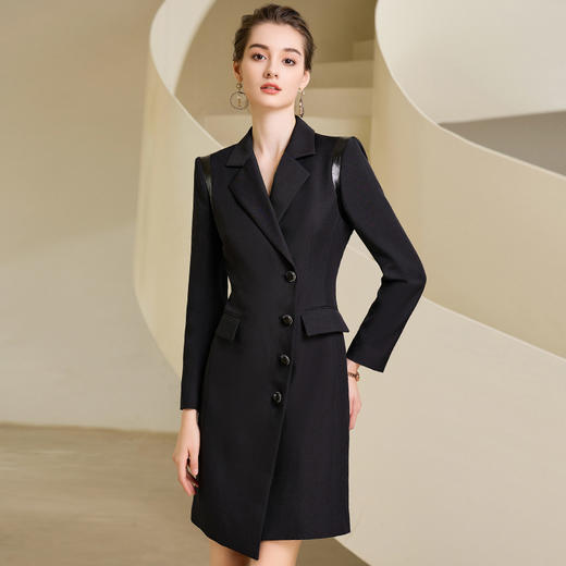 IWY/黑色西装连衣裙秋冬款女神范气质高端职业装套裙珠宝店工作服正装233005Q1 商品图0