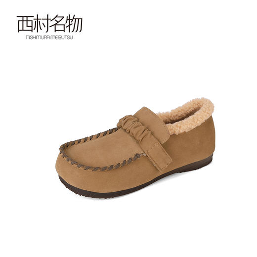 西村名物2023年秋季新款复古舒适百搭真皮乐福鞋玛丽珍单鞋平底X23CM33591 商品图2