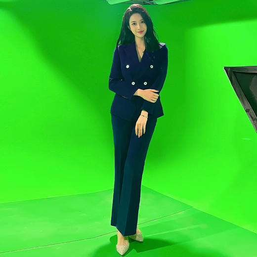 IWY/藏青色职业套装女秋冬2023新款修身西装商务经理正装工作服C11355+P31356 商品图2