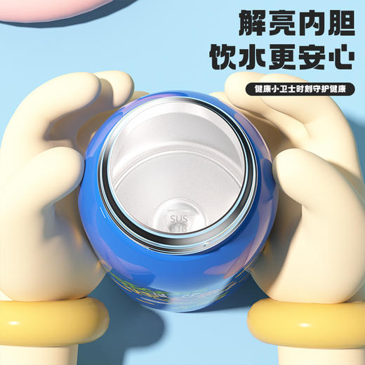【316不锈钢❗️一盖双饮嘟嘟杯】萌趣潮趣双饮儿童保温杯卡通高颜值男女学生杯子可爱便携杯子 商品图3