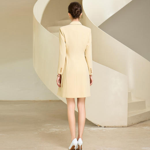 IWY/黄色正式场合连衣裙职业装气质女神范高端西装裙医美工作服233021Q1 商品图2