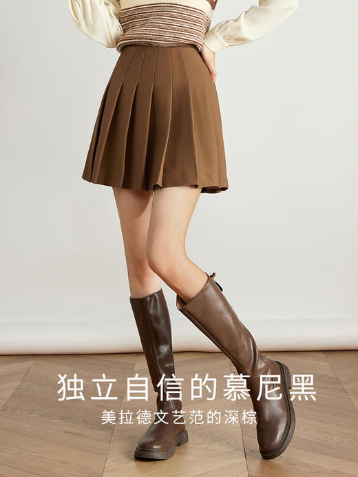 【79元福袋，不支持退换】熙世界美拉德棕色百褶裙女2025秋冬季高腰显瘦防走光短裙半身裙子 商品图3