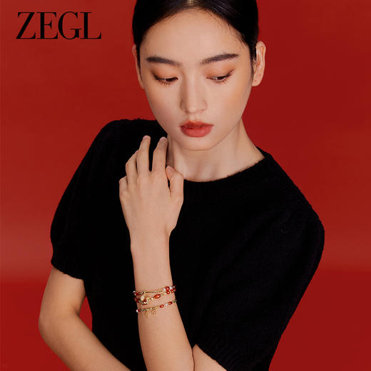 ZEGL设计师本命年龙系列红玛瑙手串女红色新年元宝手链送闺蜜手饰 商品图5
