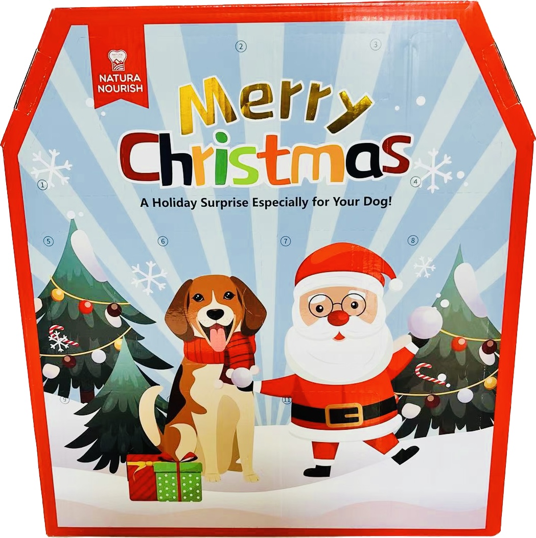 纳瑞施犬用玩具和宠物零食套装圣诞日历礼盒(内含7只玩具+4包宠物零食) NATURA NOURISH Christmas Pet Gift Box
