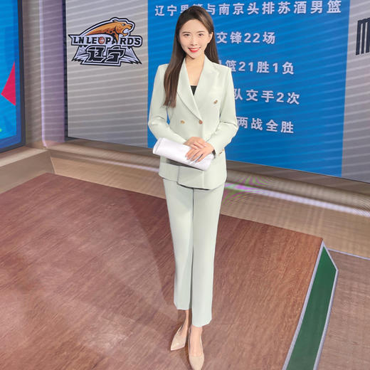 IWY/薄荷绿西装套装女高端大学生面试正装商务主持西服外套CP11385 商品图2