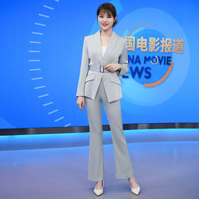 IWY/浅绿色主持人西装套装女秋冬高级感美容院工作服气质职业装CP0323