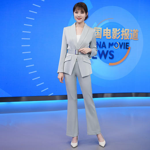 IWY/浅绿色主持人西装套装女秋冬高级感美容院工作服气质职业装CP0323 商品图0