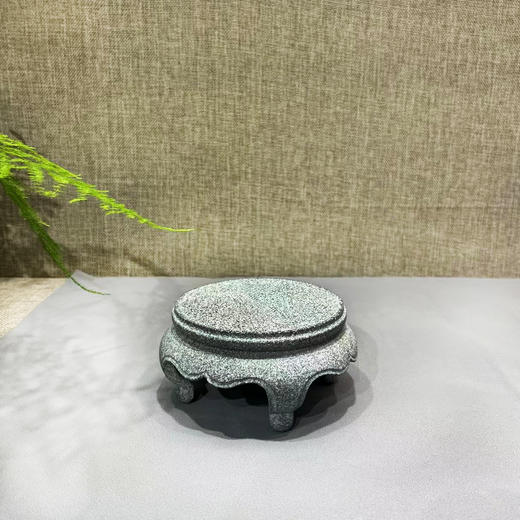 小如意纹圆形石头底座 商品图0