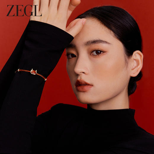 ZEGL设计师本命年龙系列红玛瑙手链女轻奢小众精致新年红绳手饰品 商品图4