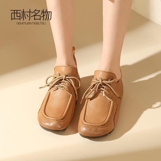 西村名物2023秋冬新品文艺森系休闲系带毛毛鞋加绒雪地靴X23DM45311 商品图0