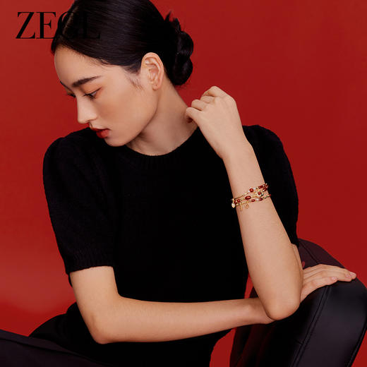 ZEGL设计师本命年龙系列红玛瑙手串女红色新年元宝手链送闺蜜手饰 商品图4