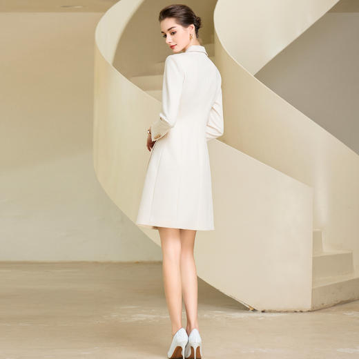 IWY/高端长袖西装连衣裙秋季米白套裙职业装演讲比赛服女正装裙子233021Q1 商品图2