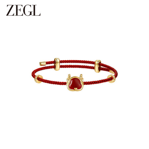 ZEGL设计师本命年龙系列红玛瑙手链女轻奢小众精致新年红绳手饰品 商品图0