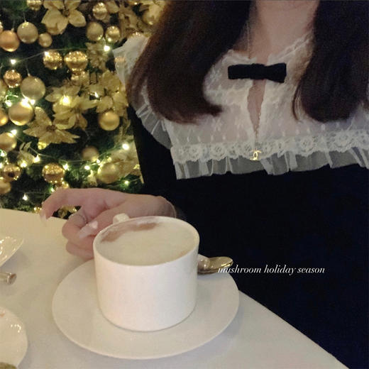 金蘑菇菇 日落奏鸣曲 小黑裙线/ 年末惊艳组！复古惊艳年会连夜裙 商品图1