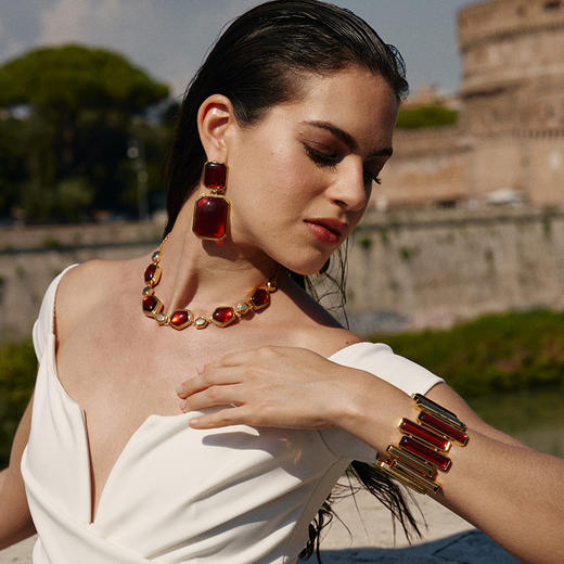 【瞿颖&刘忻同款】Retro Chic 意大利复古时尚首饰 红丝绒项链 商品图2