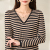 剩XL/S/M 【条纹针织衫】春春时尚百搭休闲宽松长袖上衣女5Z22AU0196 商品缩略图4