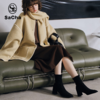 【SaCha】羊京绒弹力短靴👢 秋冬最值得买的靴子！超显瘦！显腿长！搭配大衣、裙子、短外套、长风衣 全部都很好看🥰 ✅羊反绒皮鞋面➕橡胶大底 ✅高弹舒适鞋垫，运动鞋脚感 商品缩略图4