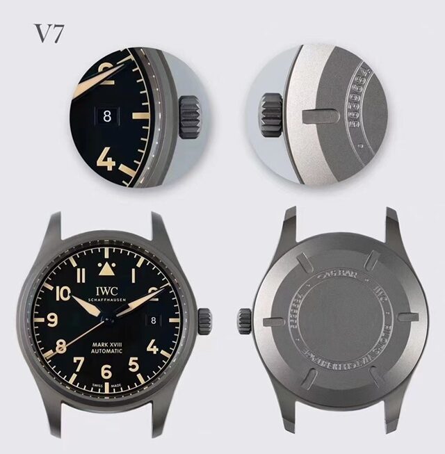 V7厂万国表超A高仿手表飞行员系列IW327006对比正品评测