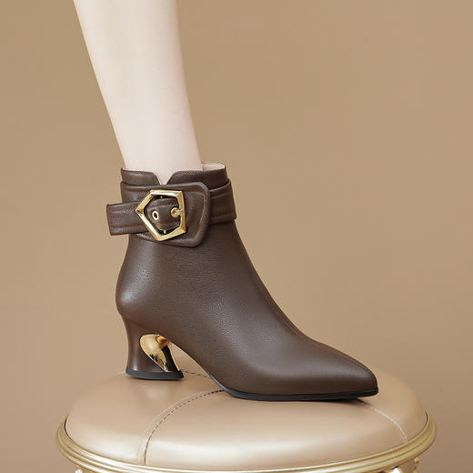时尚皮带扣，尖头短靴粗跟时装靴TFJC-W172 商品图5