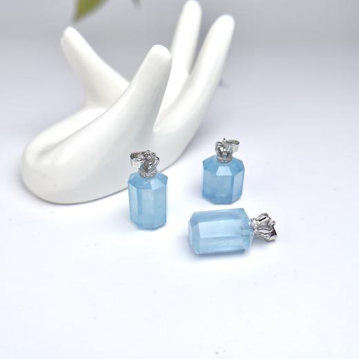 DS925海蓝宝吊坠-皇冠菱形圆柱25*10#9F4 商品图0