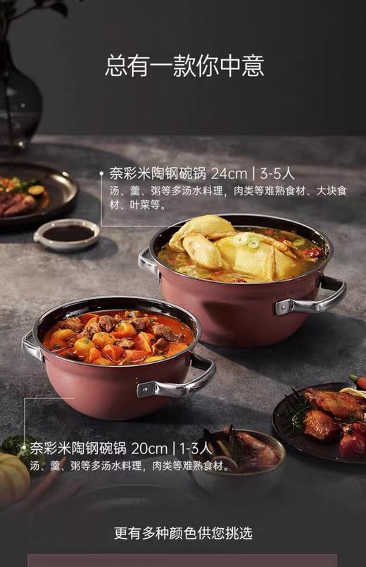 【6F】WMF 德国原装进口奈彩米多用碗锅( 红 黄  蔷薇粉  星空银）（下单备注颜色） 商品图12