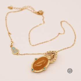 万物三千｜黄财神蜜蜡宝葫芦项链饰品