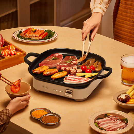 【小程序】小熊电陶炉 DTL-D22R1 暖灰 电子式 主机 炒菜+煎烙+火锅+煲汤 商品图1