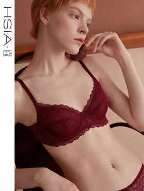 HSIA遐 超薄大码内衣女 蒲公英性感蕾丝夏季无痕全罩杯薄款大胸显小文胸