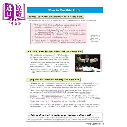 【中商原版】英国CGP GCSE English - Frankenstein Workbook (includes Answers) 商品图3