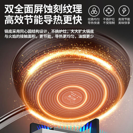 康巴赫第六代炒锅不粘锅抗菌不锈钢炒菜锅双蜂窝锅红点32cm电磁炉燃气灶 商品图5