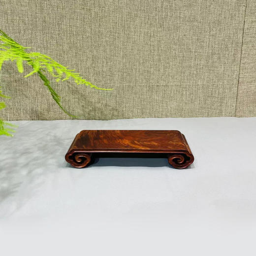 红花梨书卷小底座茶具茶杯玉石小几 商品图0