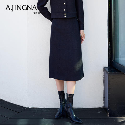 【商场同款】阿菁娜肌理感微A廓形时尚半身裙A28Q113036 商品图0