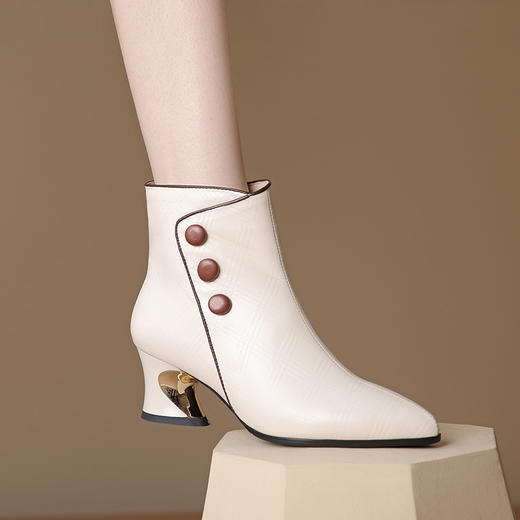 低筒细跟，尖头侧拉链时装靴TFJC-W173 商品图2