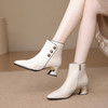 低筒细跟，尖头侧拉链时装靴TFJC-W173 商品缩略图0