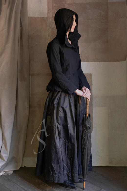 Paul Harnden  黑色rye羊毛连帽拉链外套 商品图3