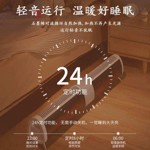 松下（Panasonic）踢脚线取暖器石墨烯家用节能恒温暖器大面积速热壁炉防水电暖气客厅大功率烤火 AK2231CW【新型石墨烯+雾化加湿+除菌除醛】 商品图8