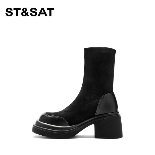 星期六厚底粗跟弹力瘦瘦靴SS33116E59 商品图4