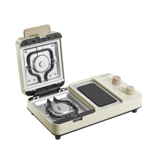 松下（Panasonic） 三明治早餐机MS01家用小型轻食机多功能华夫饼吐司压烤机 NF-MS01WSQ(米白色) 商品图3