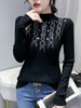 SMZ12244镂空毛衣女内搭冬季欧货重工烫钻上衣半高领紧身针织打底衫女长袖 商品缩略图2